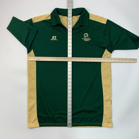 Russell Colorado State Rams Polo Shirt Men L Large Green Performance Quarter Zip - Picture 8 of 13